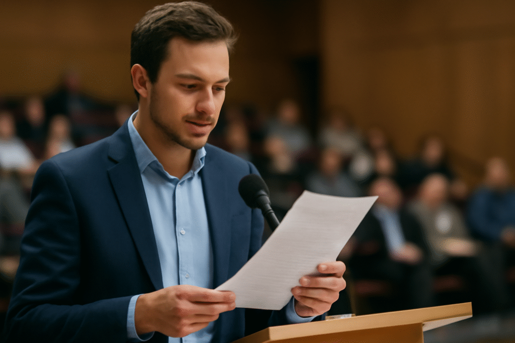 como organizar um discurso